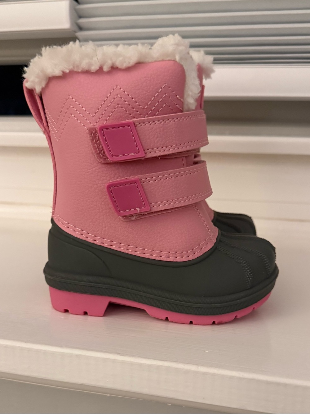 Car & Jack Toddler Pink Winter Snow Boots with Fur Lining